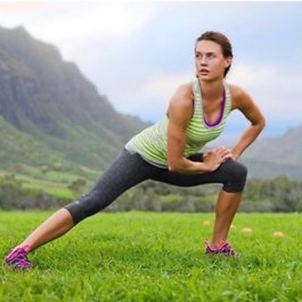 Athleta Neon Striped Racerback Tank
